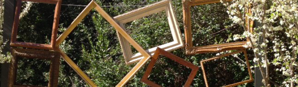 Picture frames in a landscape